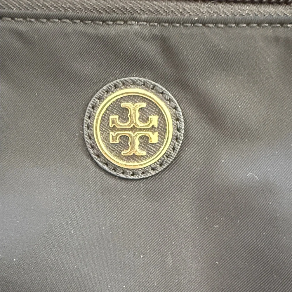 Tory Burch Black Nylon Baby Bag Tote with Gold-Tone Logo